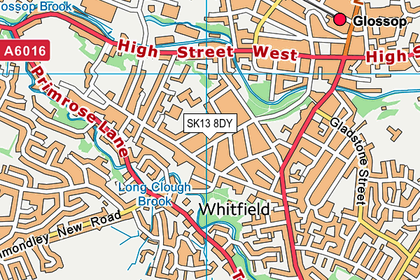 SK13 8DY map - OS VectorMap District (Ordnance Survey)