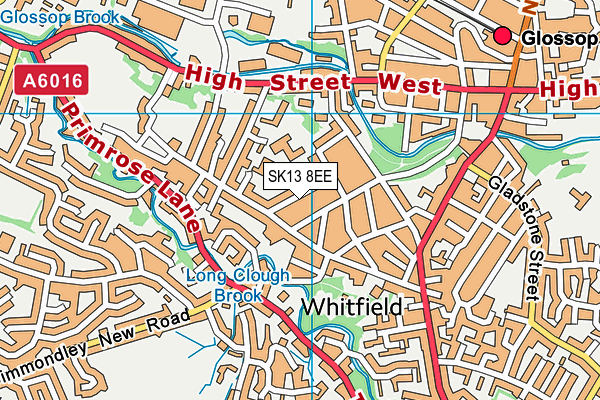 SK13 8EE map - OS VectorMap District (Ordnance Survey)