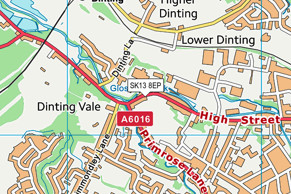 SK13 8EP map - OS VectorMap District (Ordnance Survey)