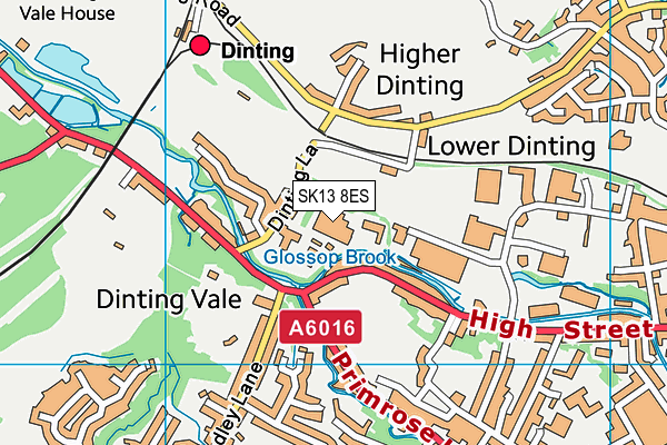 SK13 8ES map - OS VectorMap District (Ordnance Survey)