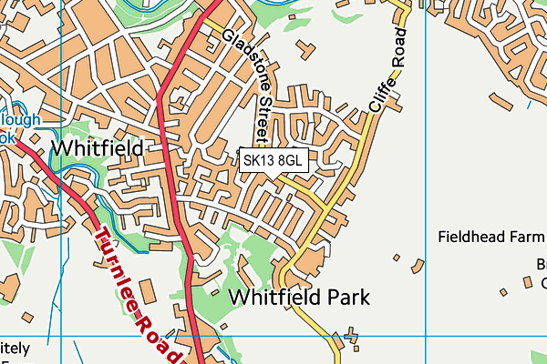 SK13 8GL map - OS VectorMap District (Ordnance Survey)