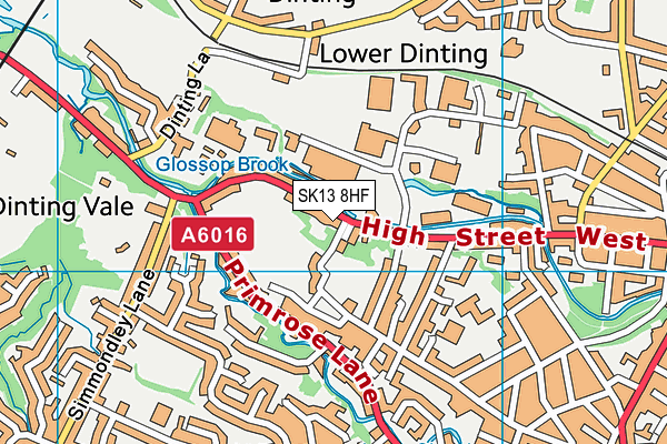 SK13 8HF map - OS VectorMap District (Ordnance Survey)