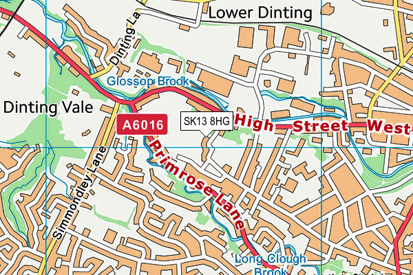 SK13 8HG map - OS VectorMap District (Ordnance Survey)