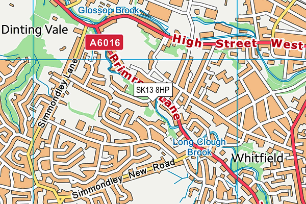 SK13 8HP map - OS VectorMap District (Ordnance Survey)