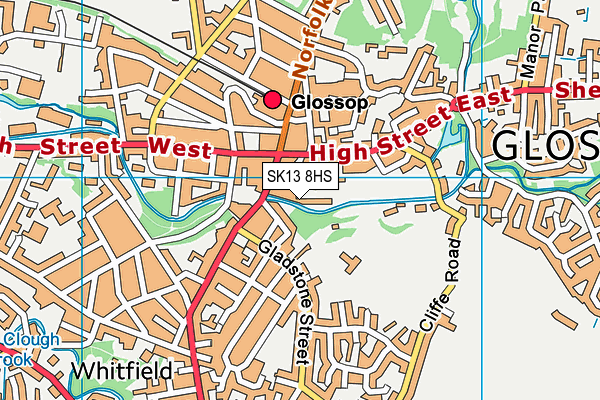 SK13 8HS map - OS VectorMap District (Ordnance Survey)