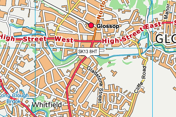 SK13 8HT map - OS VectorMap District (Ordnance Survey)