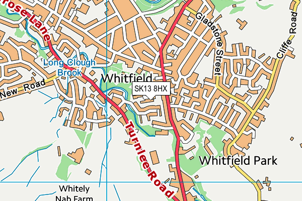 SK13 8HX map - OS VectorMap District (Ordnance Survey)