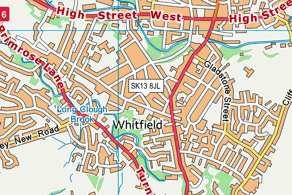 SK13 8JL map - OS VectorMap District (Ordnance Survey)