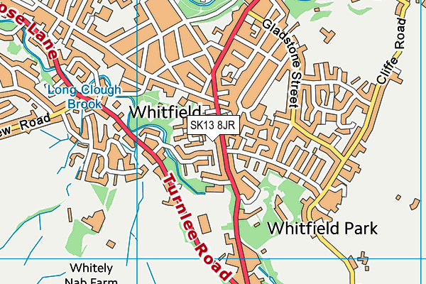 SK13 8JR map - OS VectorMap District (Ordnance Survey)