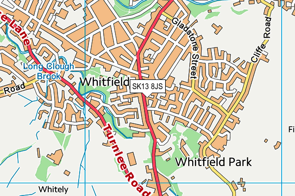 SK13 8JS map - OS VectorMap District (Ordnance Survey)