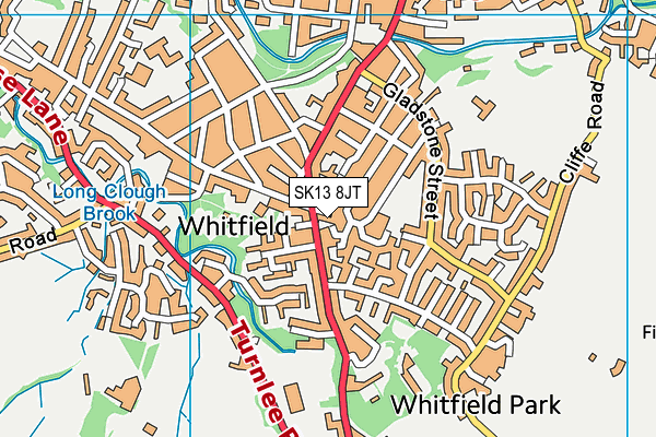 SK13 8JT map - OS VectorMap District (Ordnance Survey)