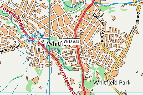 SK13 8JU map - OS VectorMap District (Ordnance Survey)