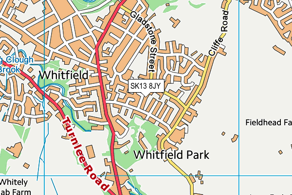 SK13 8JY map - OS VectorMap District (Ordnance Survey)