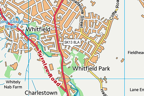 SK13 8LA map - OS VectorMap District (Ordnance Survey)