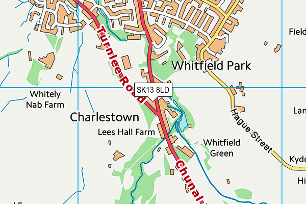 SK13 8LD map - OS VectorMap District (Ordnance Survey)