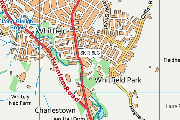 SK13 8LG map - OS VectorMap District (Ordnance Survey)