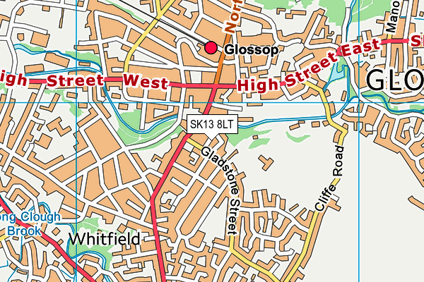 SK13 8LT map - OS VectorMap District (Ordnance Survey)