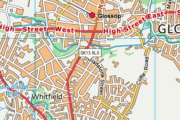 Bodycheck Health & Fitness Club (Closed) map (SK13 8LX) - OS VectorMap District (Ordnance Survey)