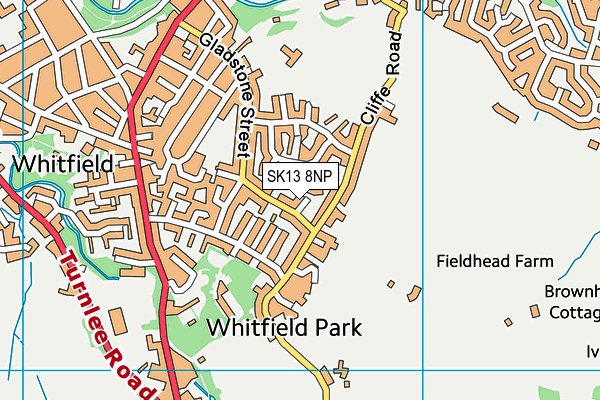 SK13 8NP map - OS VectorMap District (Ordnance Survey)