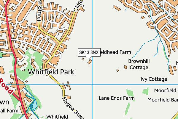 SK13 8NX map - OS VectorMap District (Ordnance Survey)