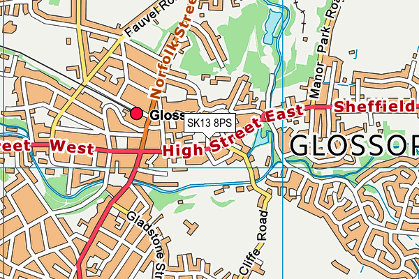 SK13 8PS map - OS VectorMap District (Ordnance Survey)