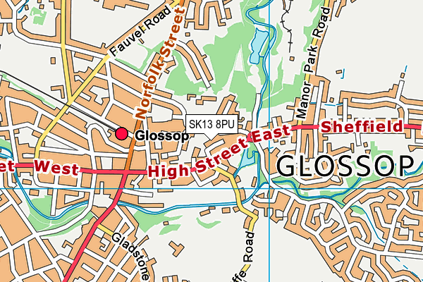 SK13 8PU map - OS VectorMap District (Ordnance Survey)