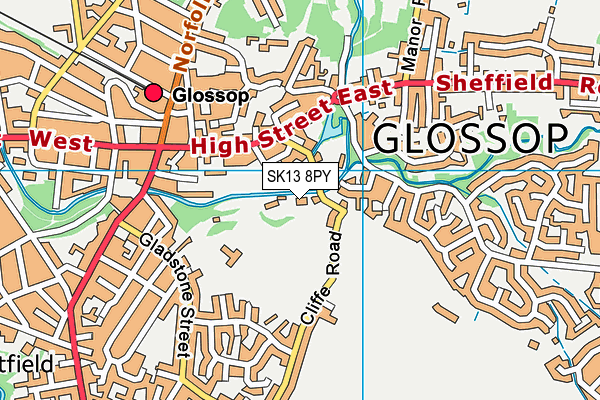 SK13 8PY map - OS VectorMap District (Ordnance Survey)