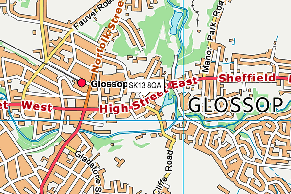 SK13 8QA map - OS VectorMap District (Ordnance Survey)