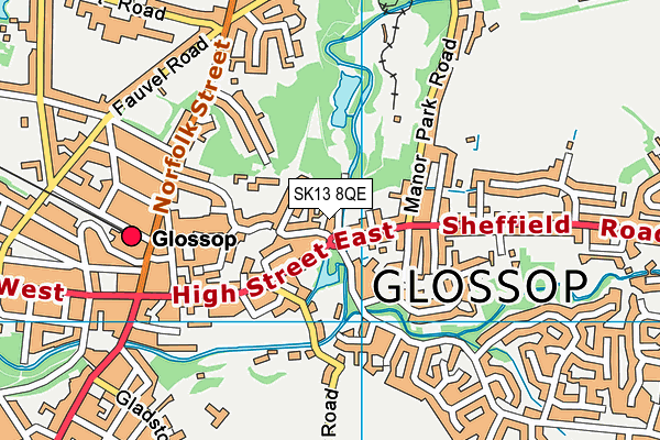 SK13 8QE map - OS VectorMap District (Ordnance Survey)