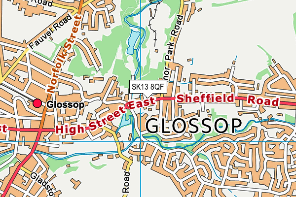 SK13 8QF map - OS VectorMap District (Ordnance Survey)