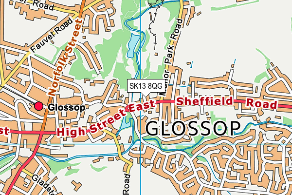 SK13 8QG map - OS VectorMap District (Ordnance Survey)