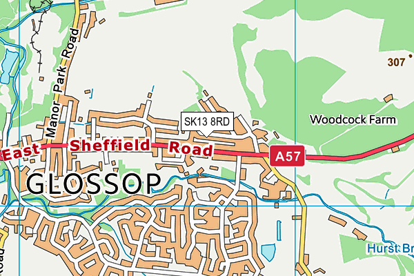 SK13 8RD map - OS VectorMap District (Ordnance Survey)