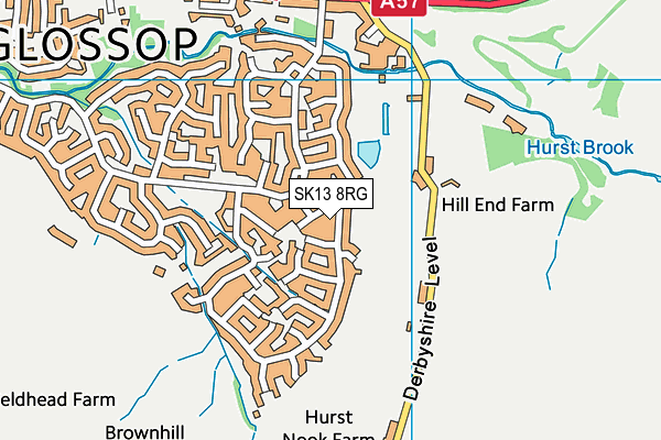 SK13 8RG map - OS VectorMap District (Ordnance Survey)