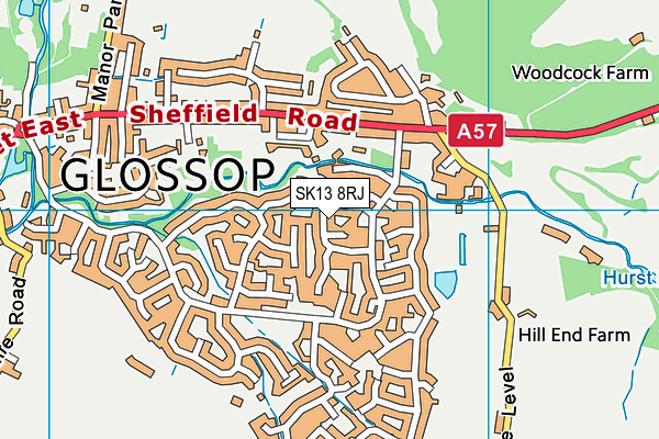 SK13 8RJ map - OS VectorMap District (Ordnance Survey)