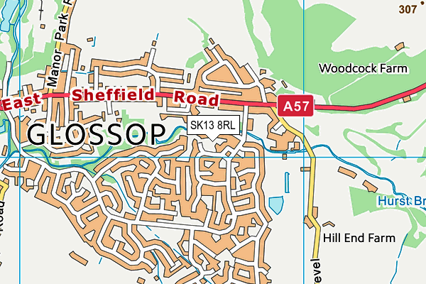 SK13 8RL map - OS VectorMap District (Ordnance Survey)