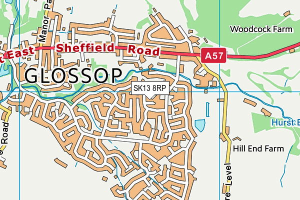 SK13 8RP map - OS VectorMap District (Ordnance Survey)