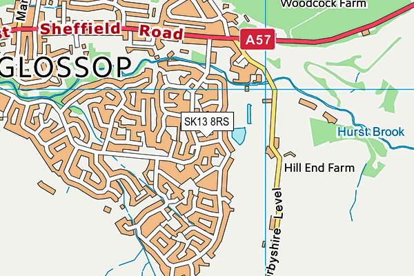 SK13 8RS map - OS VectorMap District (Ordnance Survey)