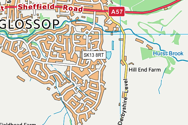 SK13 8RT map - OS VectorMap District (Ordnance Survey)