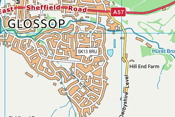 SK13 8RU map - OS VectorMap District (Ordnance Survey)