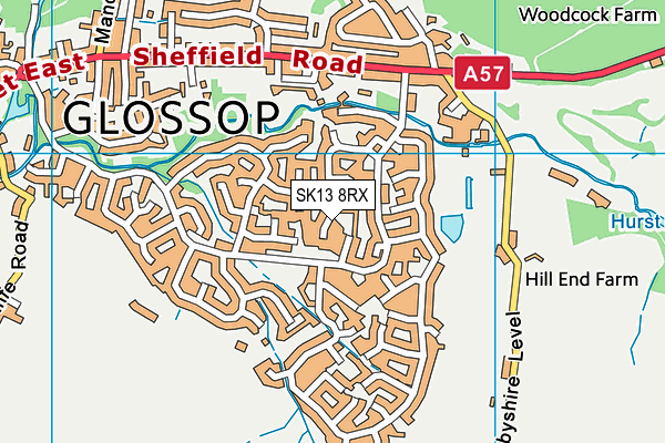 SK13 8RX map - OS VectorMap District (Ordnance Survey)