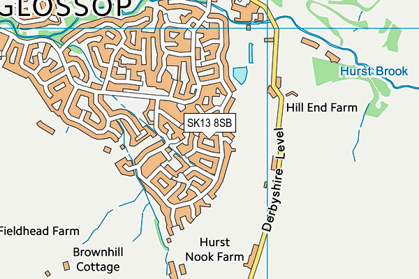 SK13 8SB map - OS VectorMap District (Ordnance Survey)