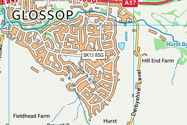 SK13 8SG map - OS VectorMap District (Ordnance Survey)