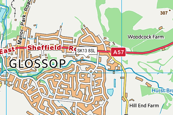 SK13 8SL map - OS VectorMap District (Ordnance Survey)