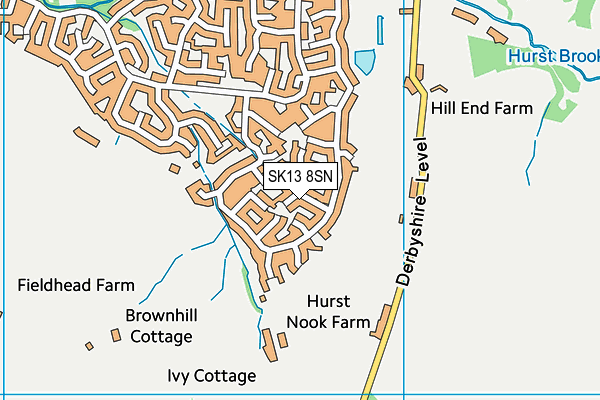 SK13 8SN map - OS VectorMap District (Ordnance Survey)