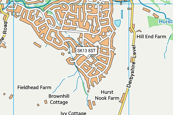 SK13 8ST map - OS VectorMap District (Ordnance Survey)