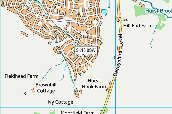 SK13 8SW map - OS VectorMap District (Ordnance Survey)