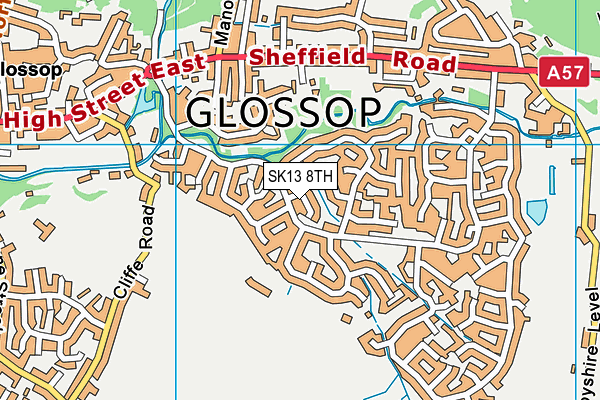 SK13 8TH map - OS VectorMap District (Ordnance Survey)