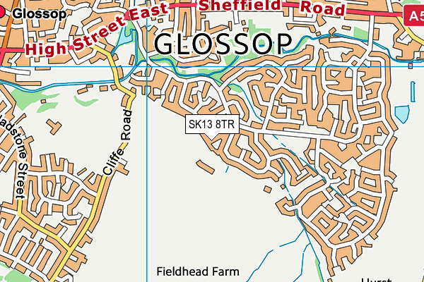 SK13 8TR map - OS VectorMap District (Ordnance Survey)