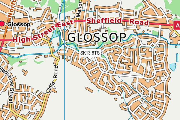 SK13 8TS map - OS VectorMap District (Ordnance Survey)