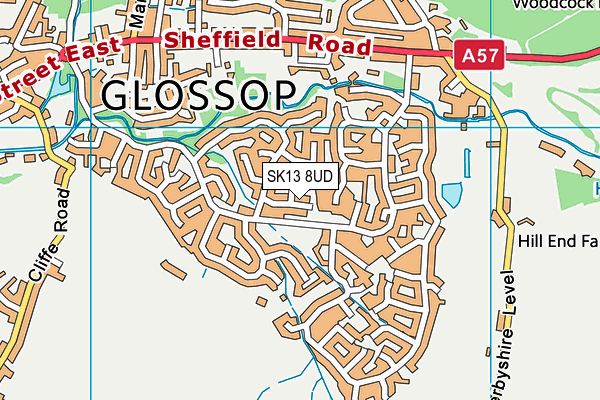 SK13 8UD map - OS VectorMap District (Ordnance Survey)